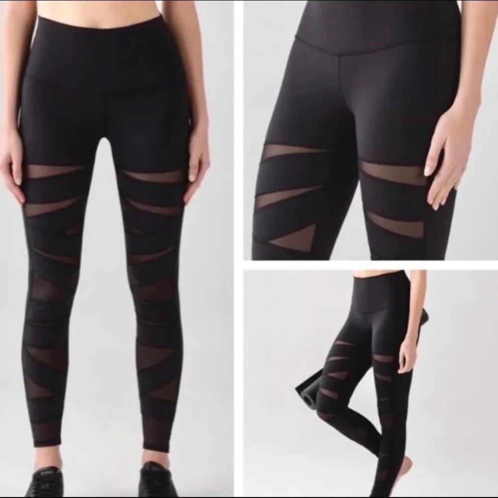 Lululemon Black Sheer Stripe Leggings